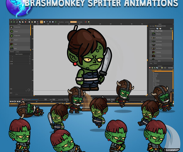 ArtStation - Goblin Knight 3-Packs Red Hair Bearded Female | Game Assets