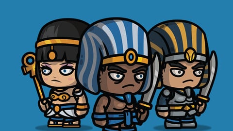 Chibi Egyptian Warrior 3-Packs