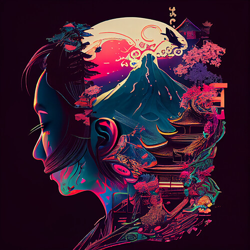 ArtStation - A Psychedelic AI Journey through Japan | Artworks