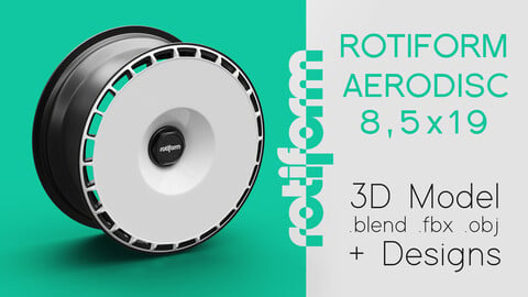 Rotiform Aerodisc Turbofan Rim/Wheel 3D Model + Designs