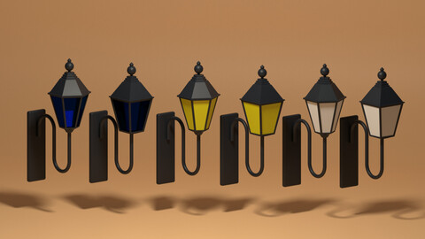 Cartoon Wall Lamps Collection 3D model