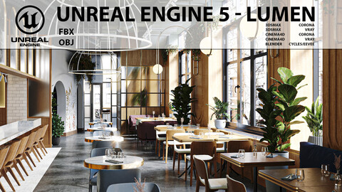 European nostalgic restaurant 01 for Unreal Engine