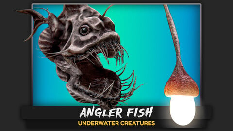 Fish low poly model / Anglerfish lowpoly / ocean horror / monster fish #5