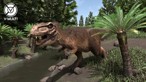 3D Model: Mesozoic Landscape Dinosaur Collection
