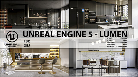 Kitchen Design Collection 01 for Unreal Engine