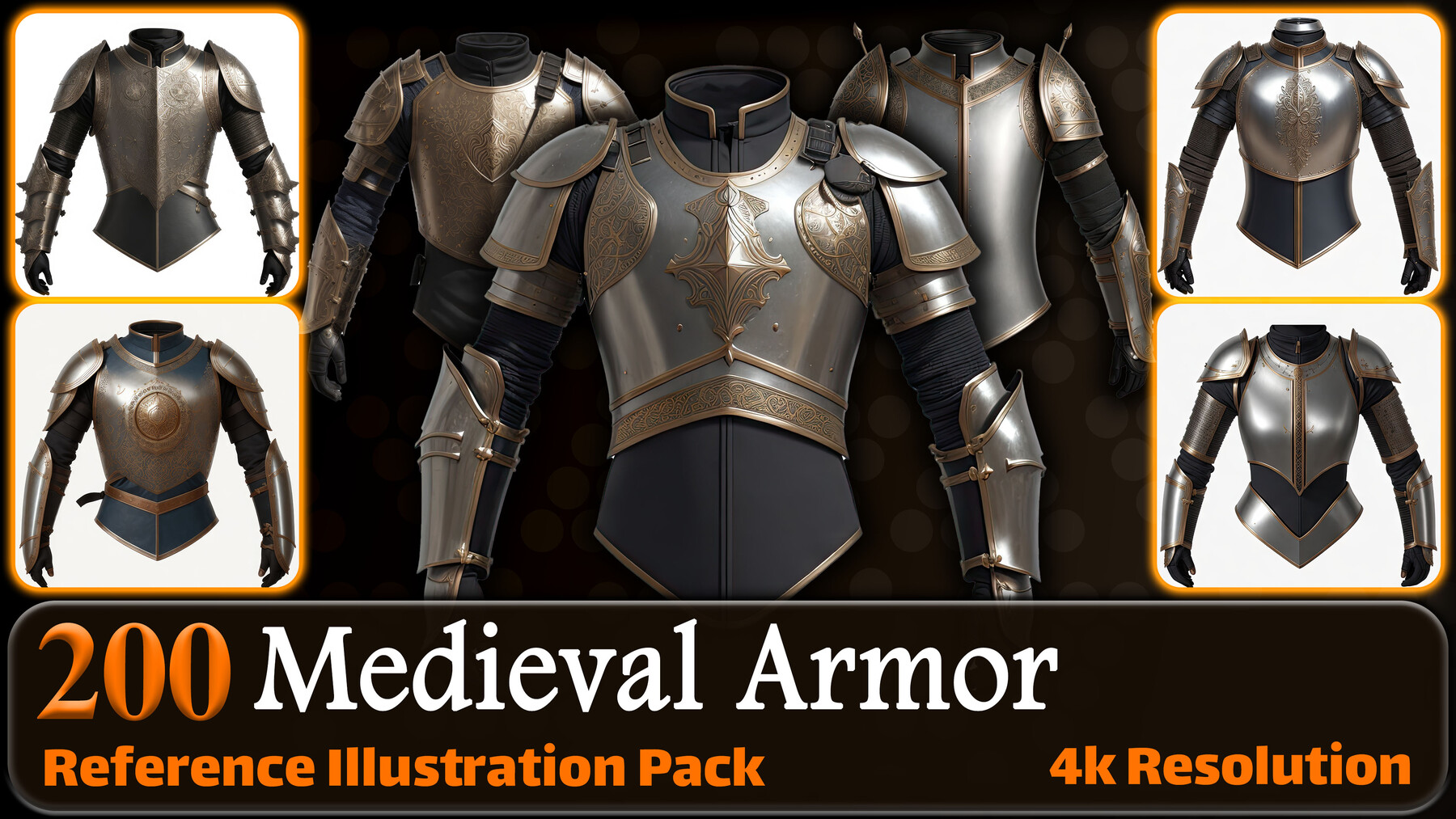 ArtStation 200 Medieval Armor Reference Pack 4K v.5 Artworks