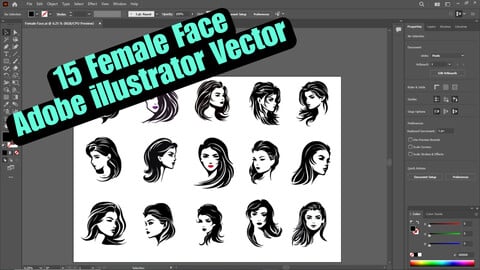 15 Female Face Vector