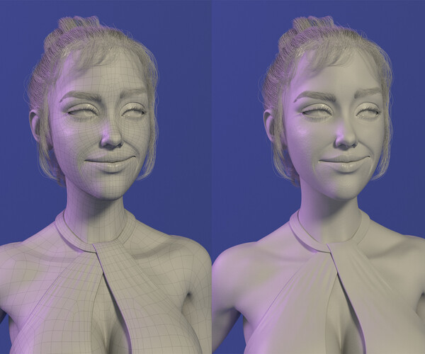 ArtStation - Diana is a female character Rigged in Maya Arnold and ...