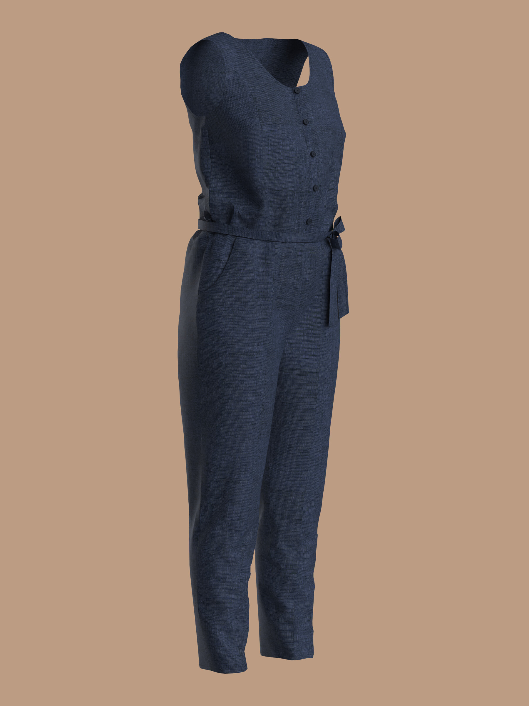 ArtStation - 3D LINEN JUMPSUIT / WOMEN | Resources