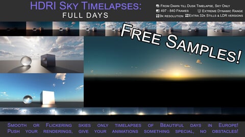 HDRI Sky Timelapse - FREE Samples