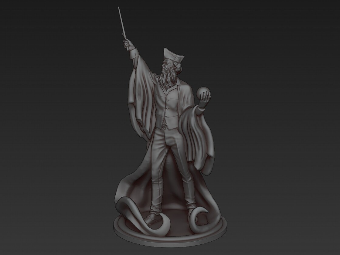 ArtStation Wizard statue 3D print model Resources
