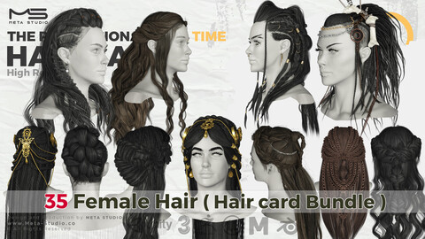 35 Female Hair (Bundle) Realtime Hair card - 50% OFF  for a limited time