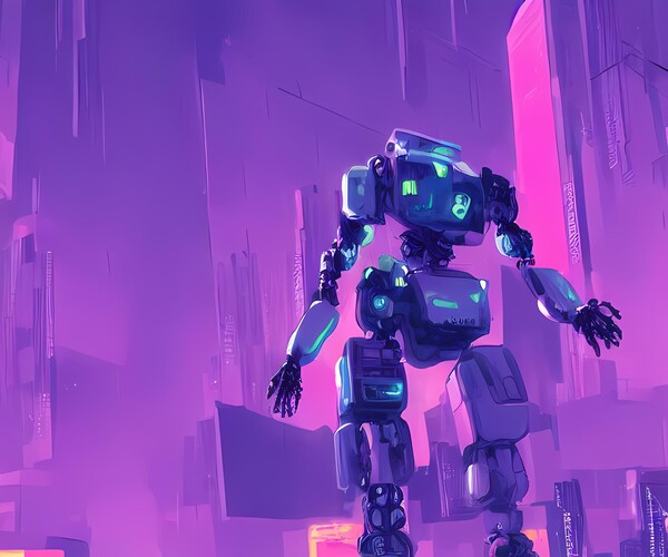 ArtStation - Cyberpunk Survivor Purple Robot 4k Wallpaper | Artworks