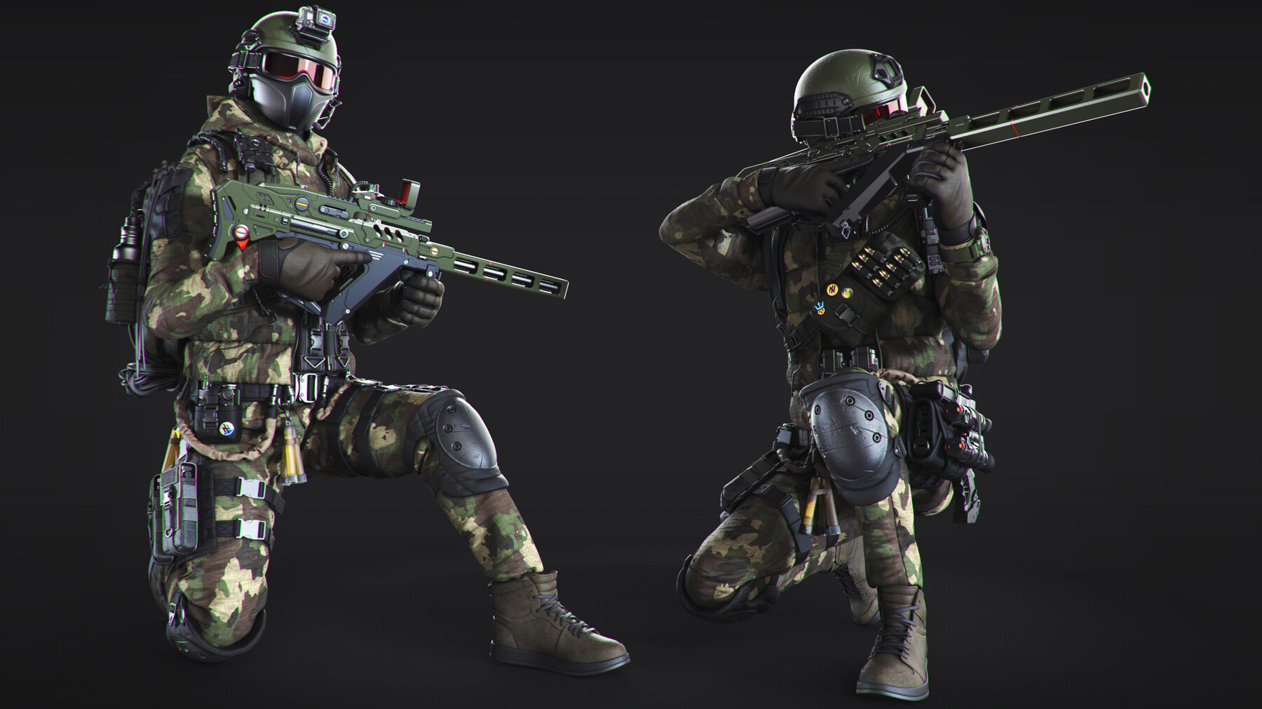 ArtStation - 50 HQ Poses 3D models of soldiers | Game Assets