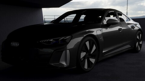 Audi E-Tron Gt High Quality  With İnterior  3D Model Game Ready