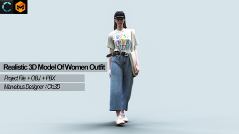 Realistic 3D Model Of Women Outfit