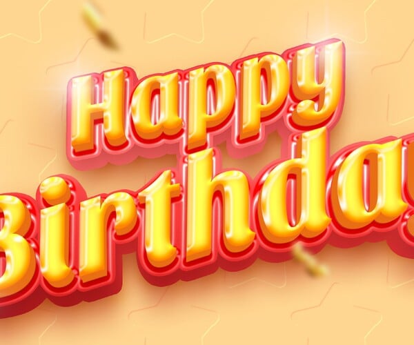 ArtStation - Happy Birthday banner with. PSD fully editable text effect ...