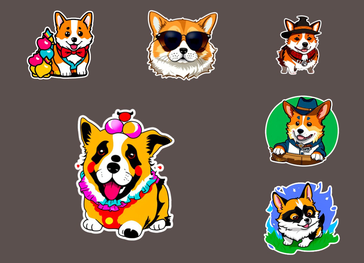 ArtStation - Corgi Dog stickers | Artworks