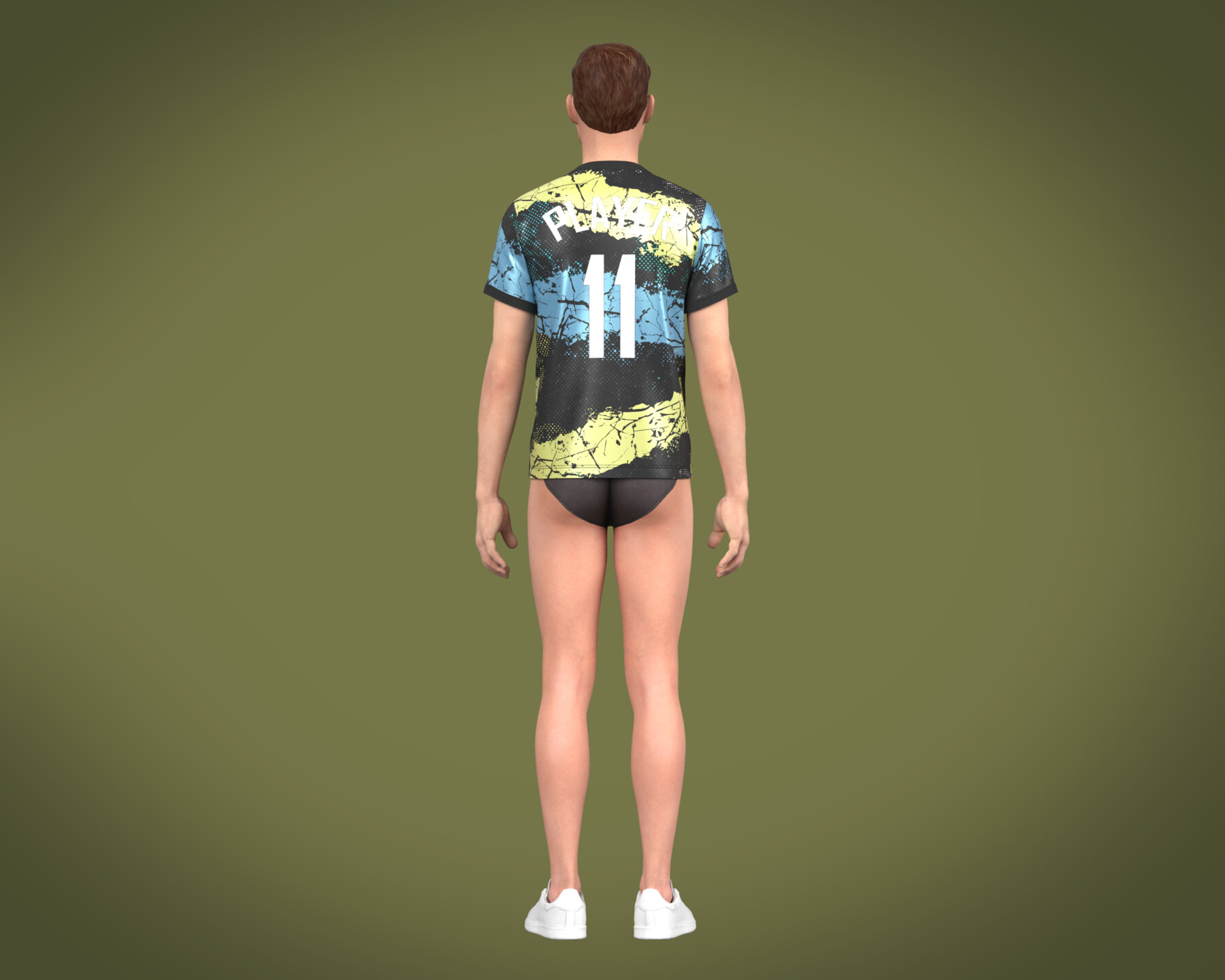 ArtStation - Soccer Football Black Jersey Player-11