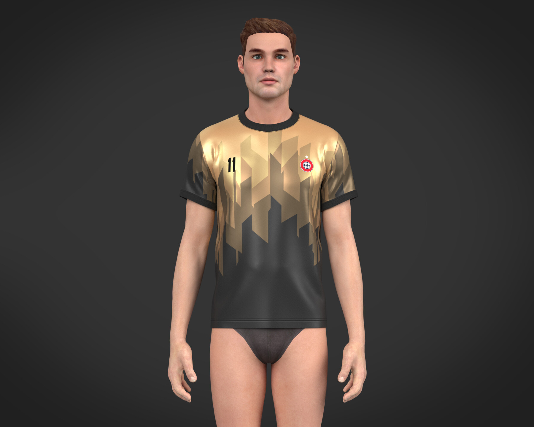 ArtStation - Soccer Football Black and Brown Jersey Player-11