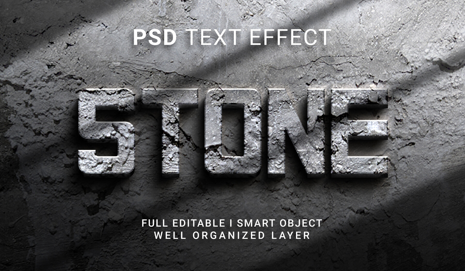 ArtStation - 3D Stone PSD fully editable text effect. Layer style PSD ...