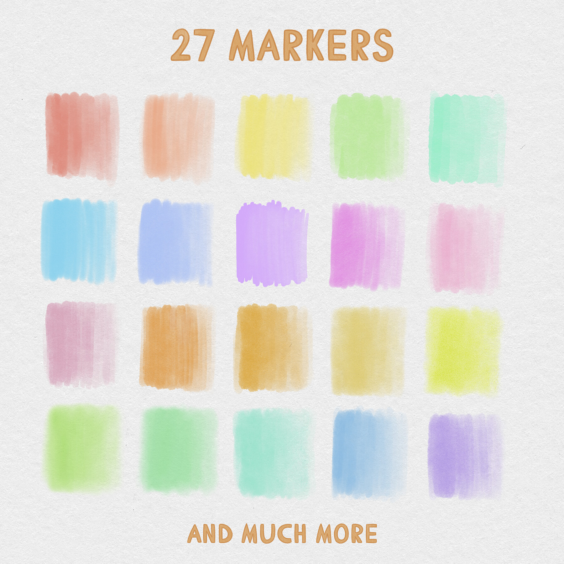 40 Copic Inspired Marker Brush Set Airbrush, Multiliner, Blender, Paper  Texture, Markers for Procreate 