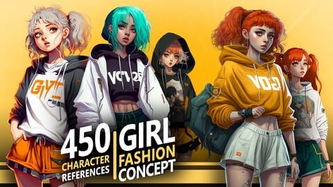 450 Girl Fashion Concept - Character References