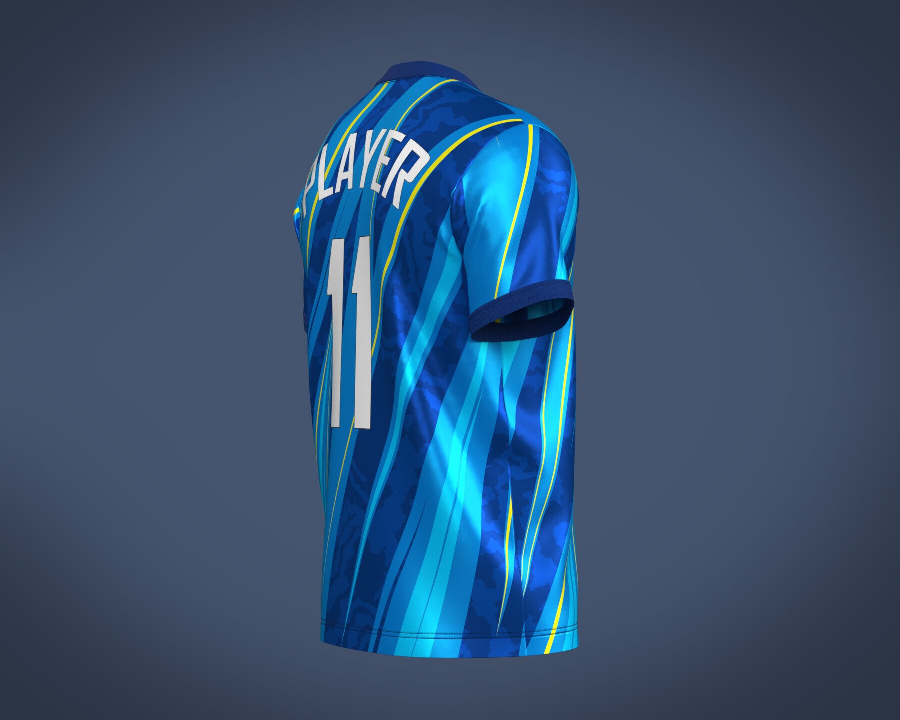 ArtStation - Soccer Football Blue color Jersey Player-11