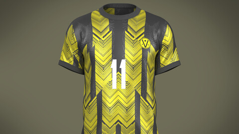 Soccer Football Black with yellow Jersey Player-11