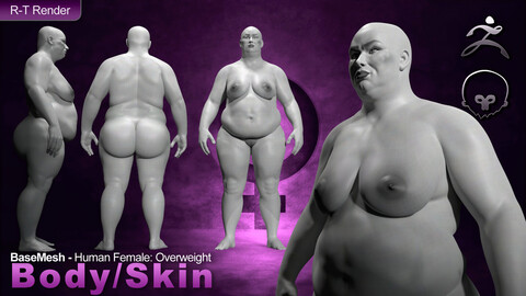Human Female [ Body/Skin Basemesh ] Overweight
