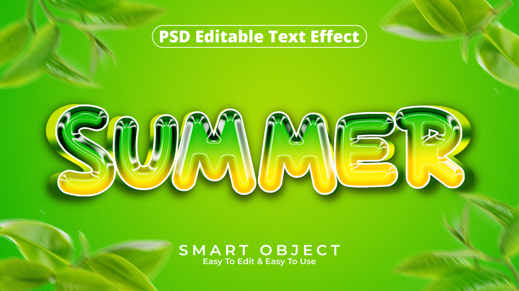 ArtStation - 3D Summer. PSD fully editable text effect. Layer style PSD ...