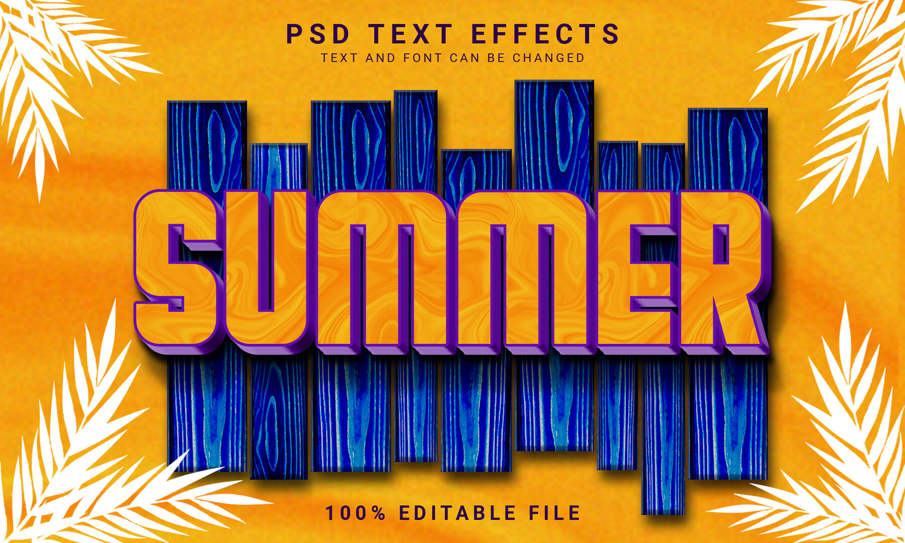 ArtStation - 3D Summer. PSD fully editable text effect. Layer style PSD ...