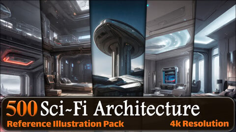 500 Sci-Fi Architecture | City - Interior - Exterior Reference Pack | 4K | v.4