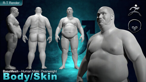 Human Male [ Body/Skin Basemesh ] Overweight