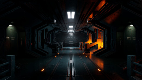 Modular Sci-fi Corridor Kitbash (3ds Max and UE5)