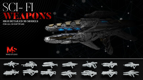 Sci Fi Weapons 3D models