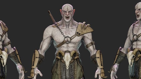 Orc Warrior-Low poly-Game ready-Rigged