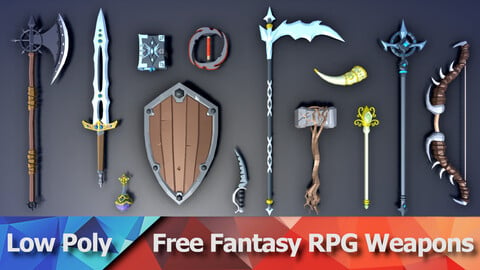 Free Low Poly Fantasy RPG Weapons