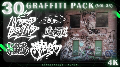 30 GRAFFITI PACK - 4K - (ALPHA&TRANSPARENT)-VOL23
