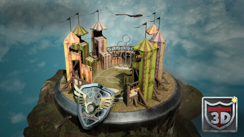 Harry Potter 3D Quidditch Miniature Blender & UE 5 Project