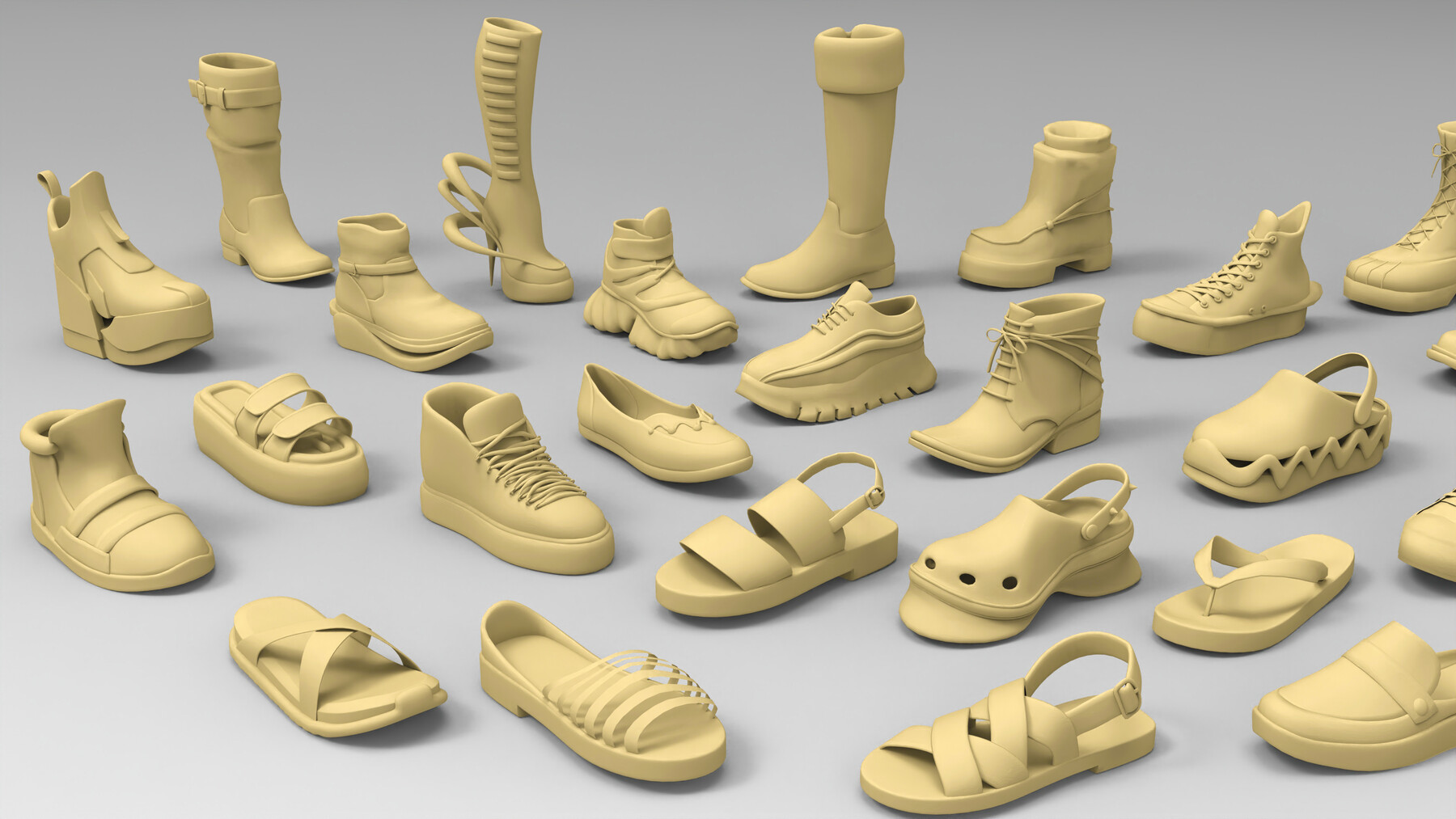 ArtStation - 25 basemesh shoes collection 3 | Resources