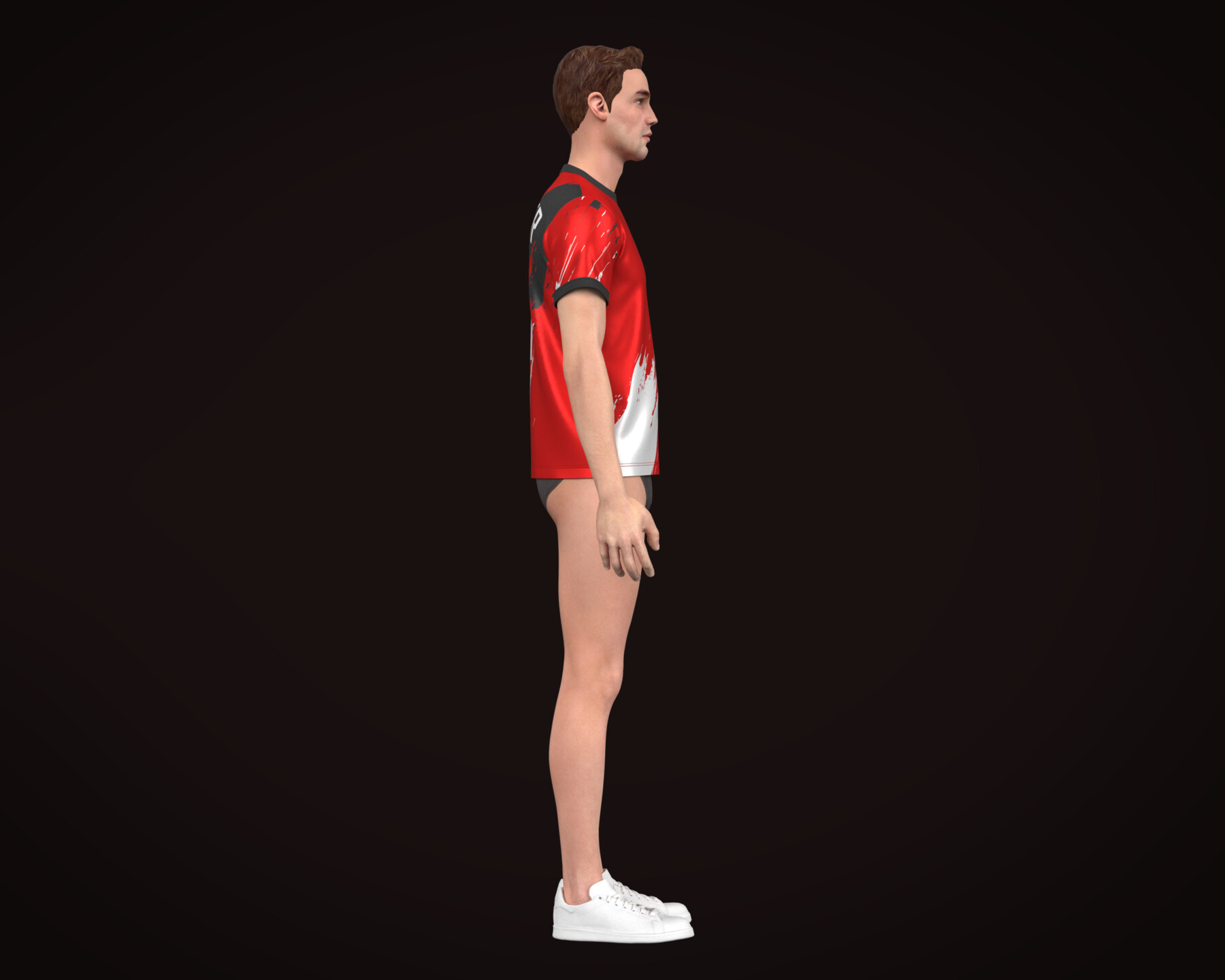 ArtStation - Soccer Football Fire Red color Jersey Player-11