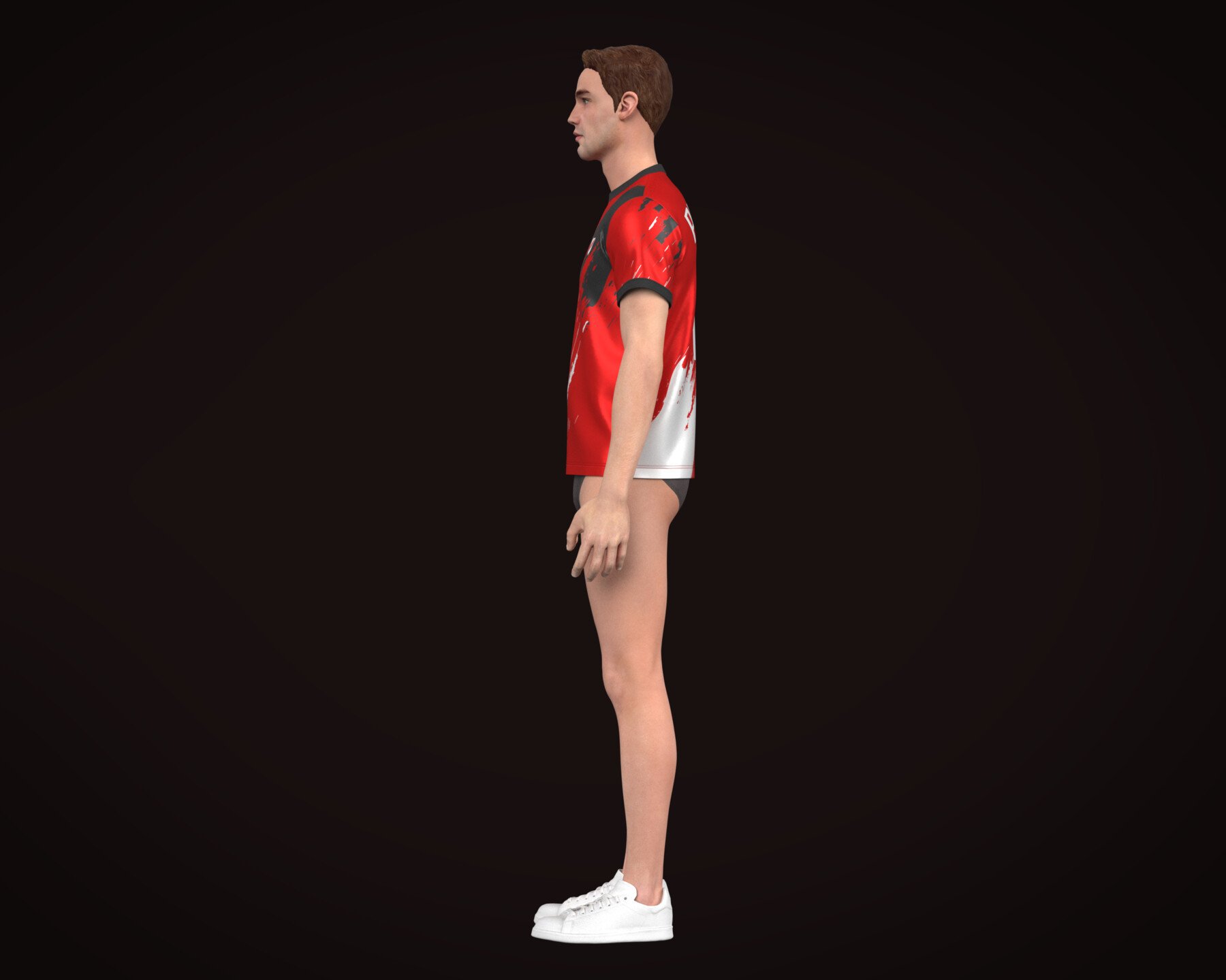 ArtStation - Soccer Football Fire Red color Jersey Player-11