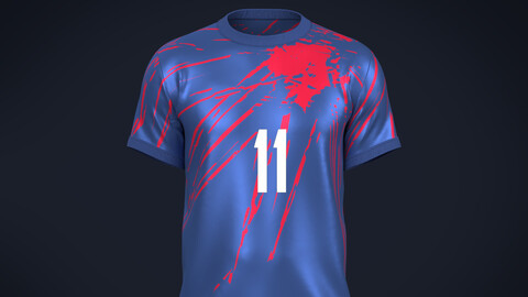 Soccer Football Red and Blue color Jersey Player-11