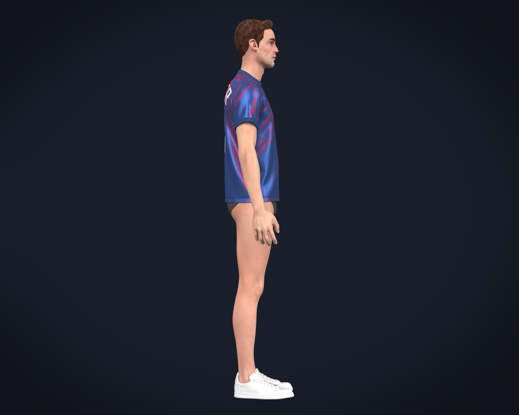 ArtStation - Soccer Blue Stripe Jersey Player 11