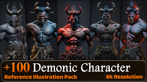 100 Demonic Character Reference Pack | 8K | v.3