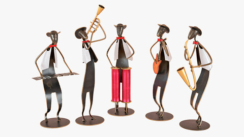 The set of five statuettes of jazz musicians.