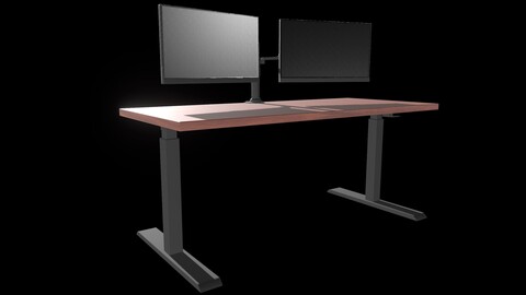Desk and Monitors