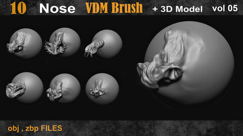 10 Nose VDM Brush + 3d Model Vol 05