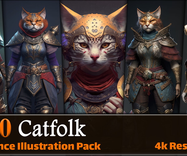 ArtStation - 220 Catfolk Reference Pack | 4K | v.8 | Artworks